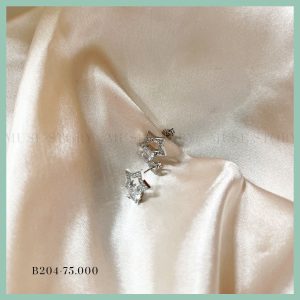 Khuyên tai bạc 925 đính đá hình ngôi sao tinh tế