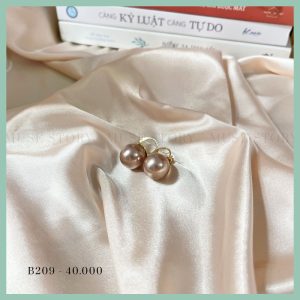 Khuyên tai hạt ngọc nâu sang trọng