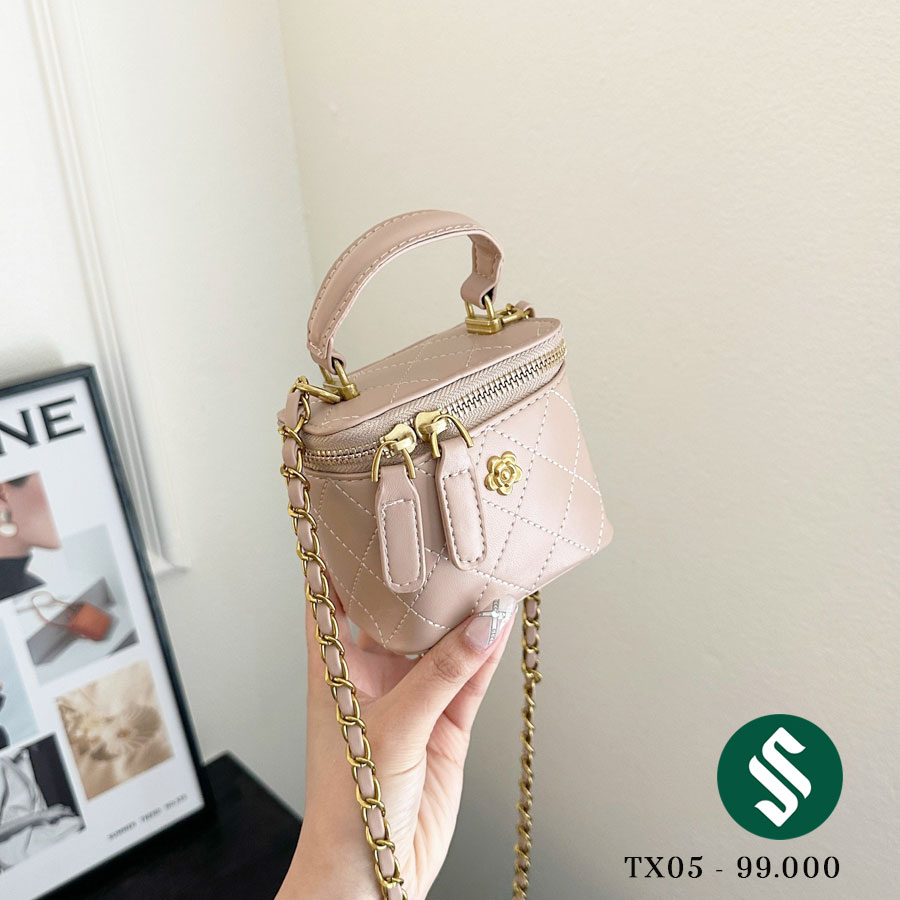 Túi cốp mini dễ thương màu nude TX05