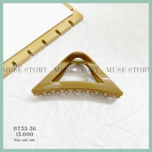 Kẹp búi tóc nhựa dáng tam giác màu cà phê sữa