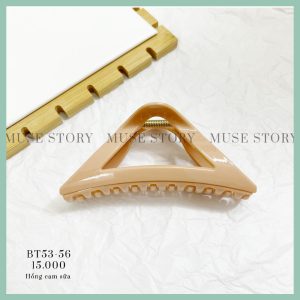 Kẹp búi tóc nhựa dáng tam giác màu hồng cam sữa