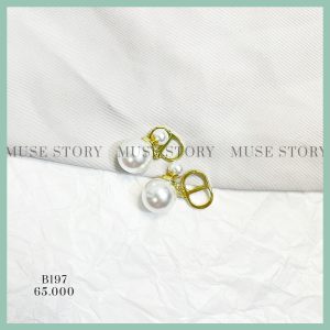 Khuyên tai CD hạt ngọc style tiểu thư nhẹ nhàng, chui xỏ mạ bạc 925 hạn chế dị ứng