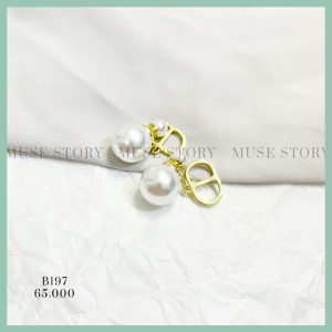 Khuyên tai CD hạt ngọc style tiểu thư nhẹ nhàng, chui xỏ mạ bạc 925 hạn chế dị ứng tối đa B197