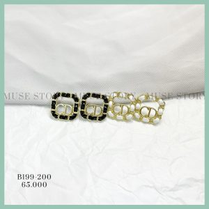 Khuyên tai chữ CD đan da cá tính và nổi bật, chui xỏ mạ bạc 925 hạn chế dị ứng tối đa B199-200