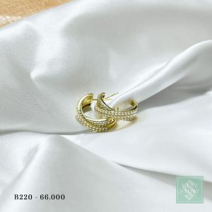 Khuyên tai dáng vòng tròn chéo chữ X