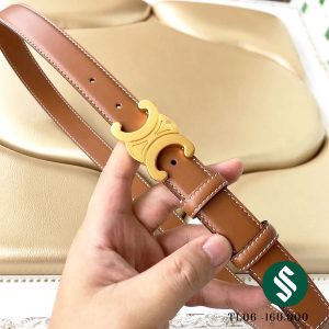 Thắt lưng, dây nịt Celine bản nâu da bò nổi bần bật. Hàng full box, túi giấy xịn xò Tl06