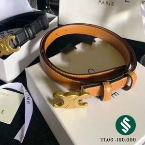 Thắt lưng, dây nịt Celine bản nâu da bò nổi bần bật