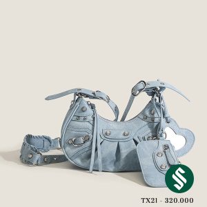 Túi Balen jeans gương jean bò không phai màu