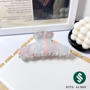 Kẹp gấp búi tóc vân marble màu hồng