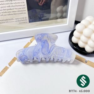 Kẹp gấp búi tóc vân marble màu xanh tím
