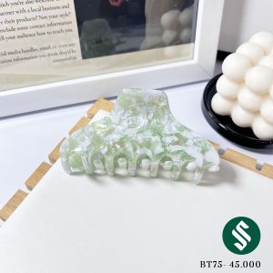Kẹp gấp búi tóc vân marble màu lá