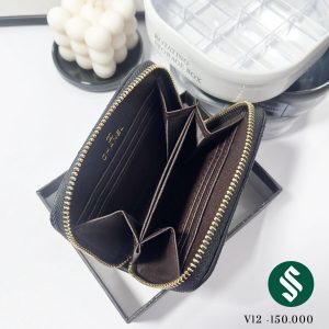 Ví da thương hiệu mẫu Chanel bên trong ví