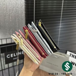 Ví CnK dập ô trám có khóa kéo