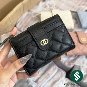 Ví trám mini nhiều ngăn màu đen