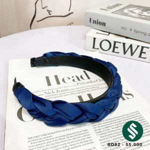 Băng đô tết lụa xinh xắn xanh dương đậm