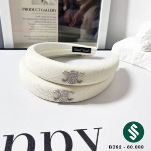 Băng đô vải bố mịn tag đính đá trắng vải mịn