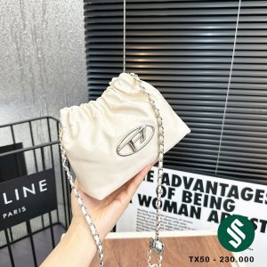 Túi Diesel dây rút màu trắng