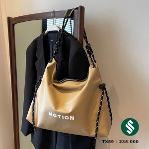 Túi Motion big size da mềm màu be dây đeo chắc chắn