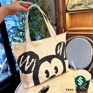 Túi tote vải bố họa tiết Mickey xịn