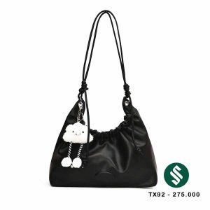 túi xách charm mây màu đen cho nữ