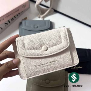 Ví mini đựng thẻ, đựng tiền màu trắng xinh