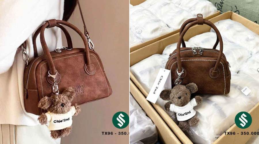 túi chio 2 quai da sần nâu sự lựa chọn cho dịp tết