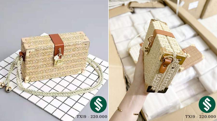túi cói hộp sang trọng hiện đại